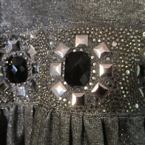 Silver Metallic Top with Embellishments Size Small - Picture 4 of 9